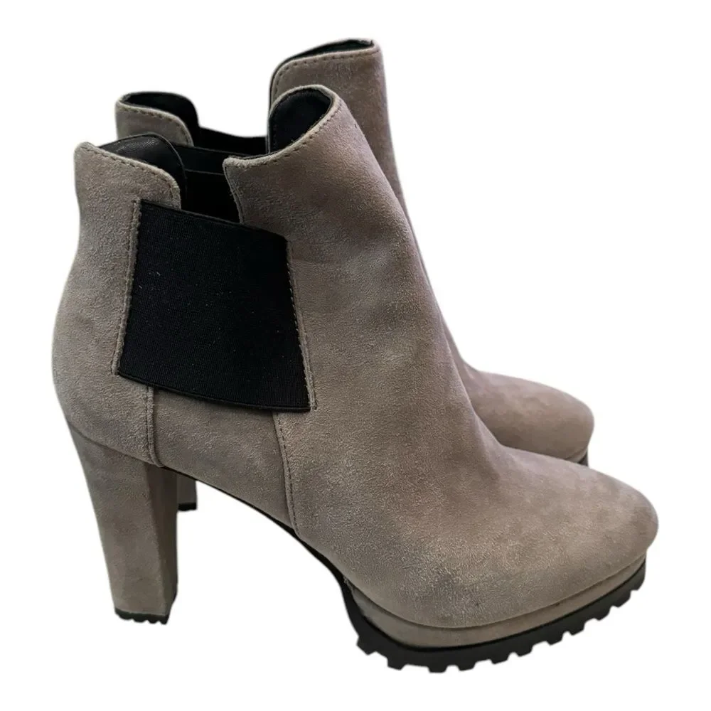 All Saints Sarris Suede Leather Women's Heeled Platform Ankle Boots Booties 9 39